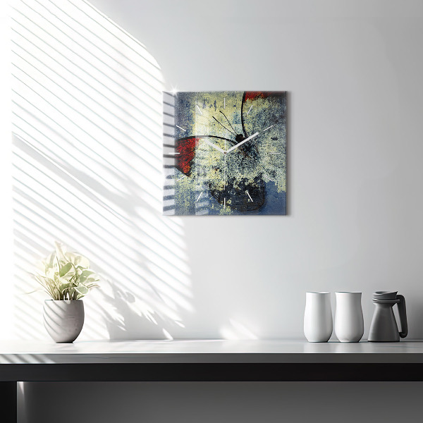 Kwadratowy zegar Motyl vintage styl