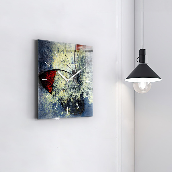 Kwadratowy zegar Motyl vintage styl