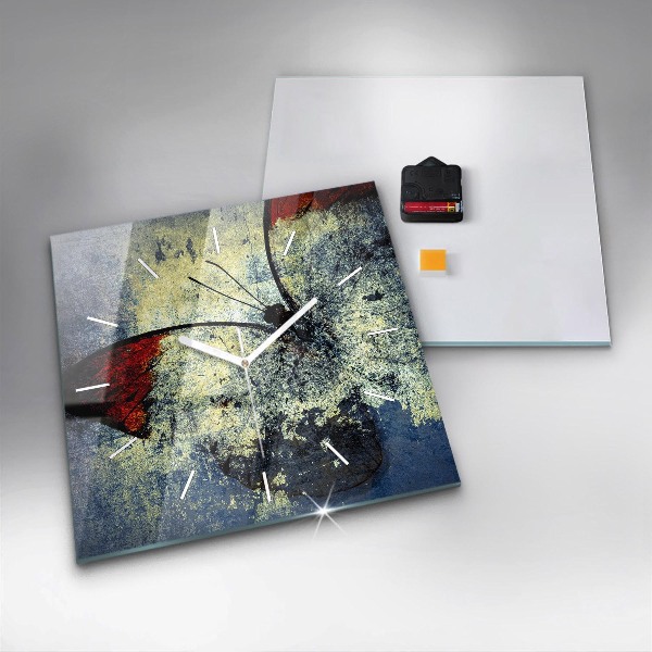 Kwadratowy zegar Motyl vintage styl