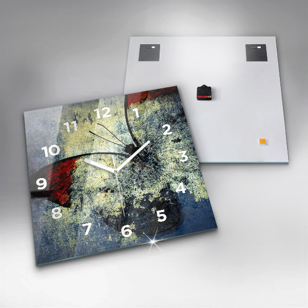 Kwadratowy zegar Motyl vintage styl