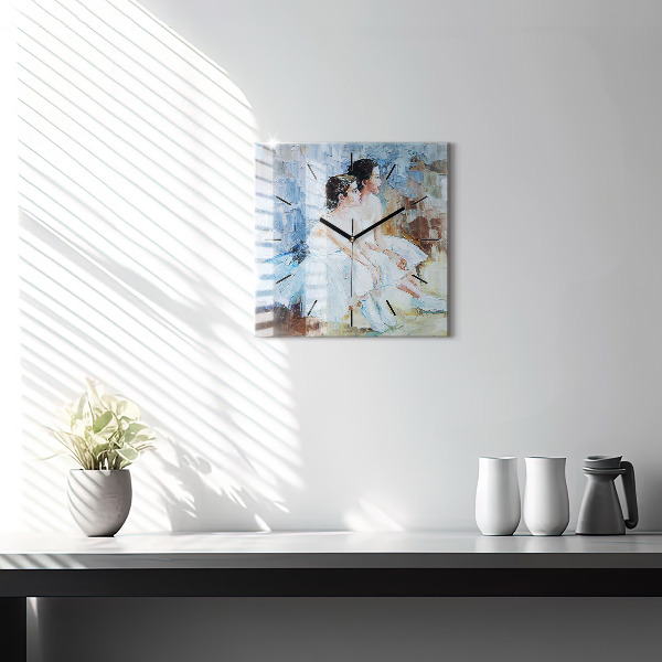 Kwadratowy zegar Młode baleriny