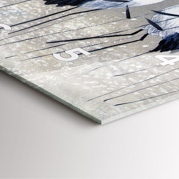 Kwadratowy zegar Żurawie w trzcinie