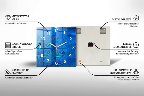 Kwadratowy zegar Żurawie w trzcinie