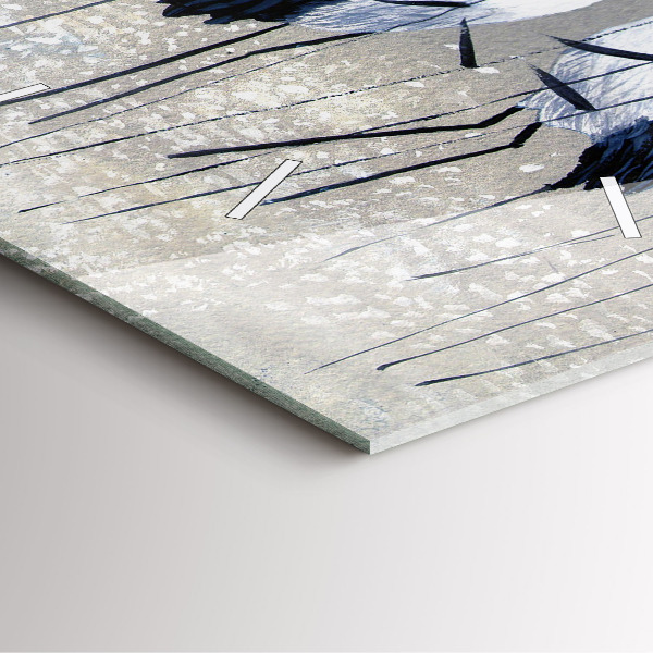 Kwadratowy zegar Żurawie w trzcinie