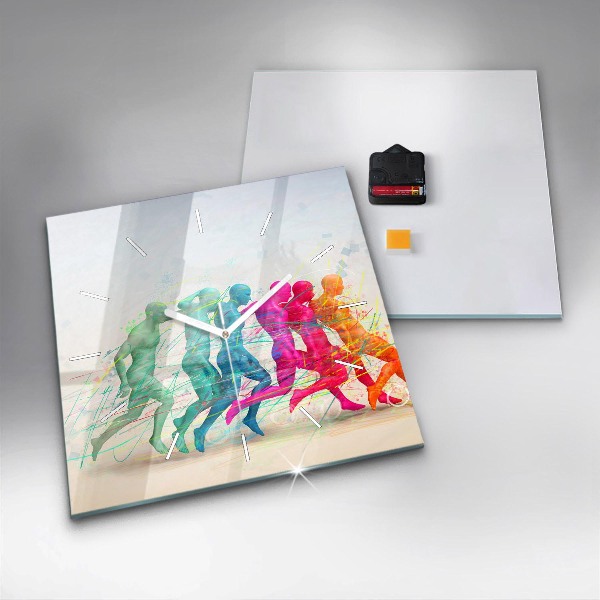 Kwadratowy zegar Kolorowi ludzie