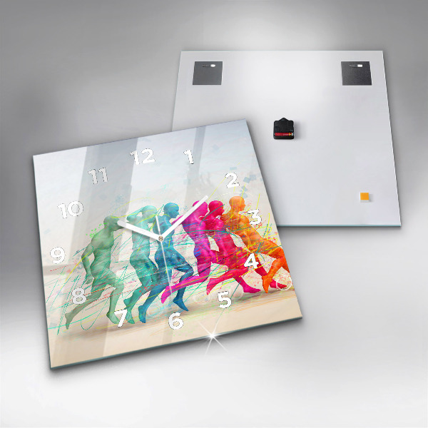 Kwadratowy zegar Kolorowi ludzie