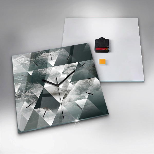 Kwadratowy zegar Abstrakcja morskie fale