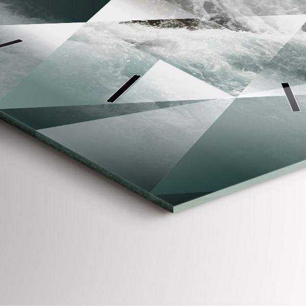 Kwadratowy zegar Abstrakcja morskie fale