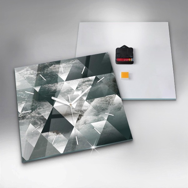 Kwadratowy zegar Abstrakcja morskie fale