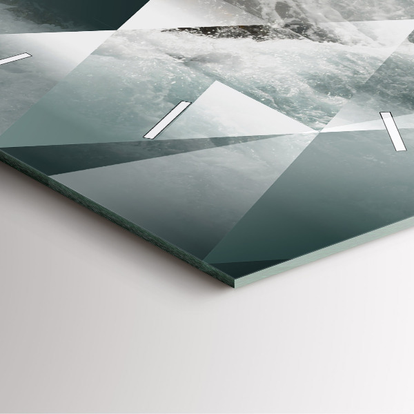 Kwadratowy zegar Abstrakcja morskie fale