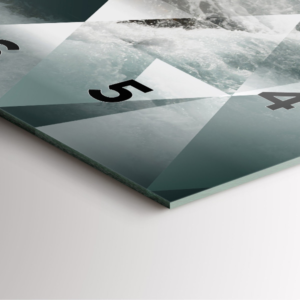 Kwadratowy zegar Abstrakcja morskie fale