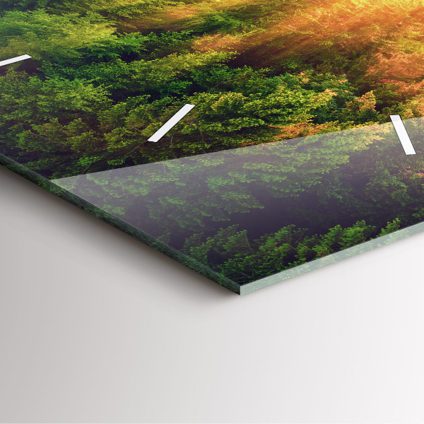 Zegar na ścianę kwadratowy Zachód słońca nad wzgórzami