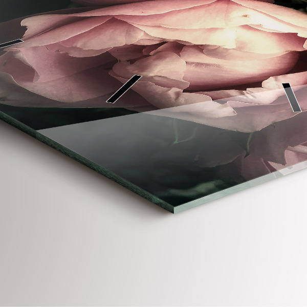 Zegar na ścianę kwadratowy Bukiet różowych róż