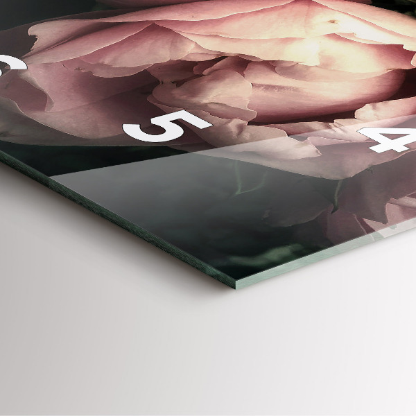 Zegar na ścianę kwadratowy Bukiet różowych róż