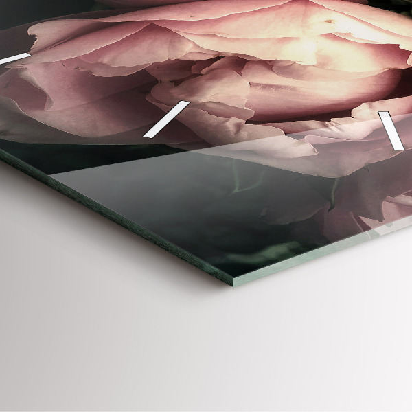 Zegar na ścianę kwadratowy Bukiet różowych róż