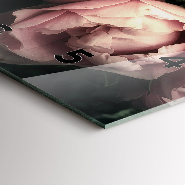 Zegar na ścianę kwadratowy Bukiet różowych róż