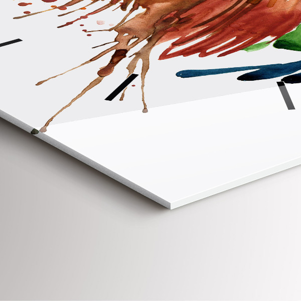 Zegar na ścianę kwadratowy Kolorowy kogut