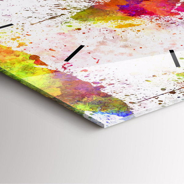 Zegar na ścianę kwadratowy Akwarelowa mapa świata