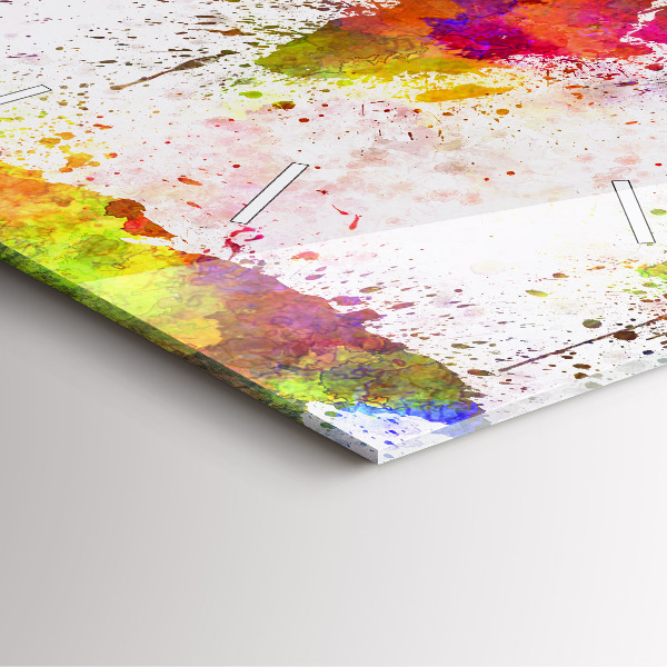 Zegar na ścianę kwadratowy Akwarelowa mapa świata