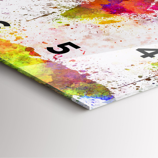 Zegar na ścianę kwadratowy Akwarelowa mapa świata