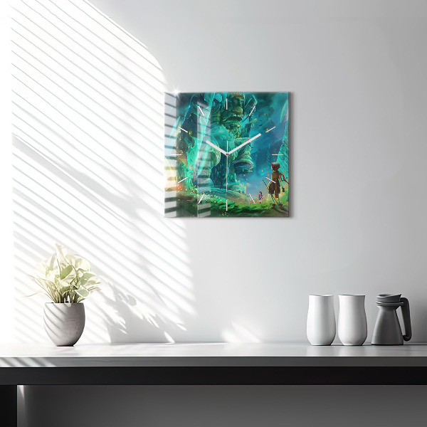 Zegar na ścianę kwadratowy Dzieci w lesie