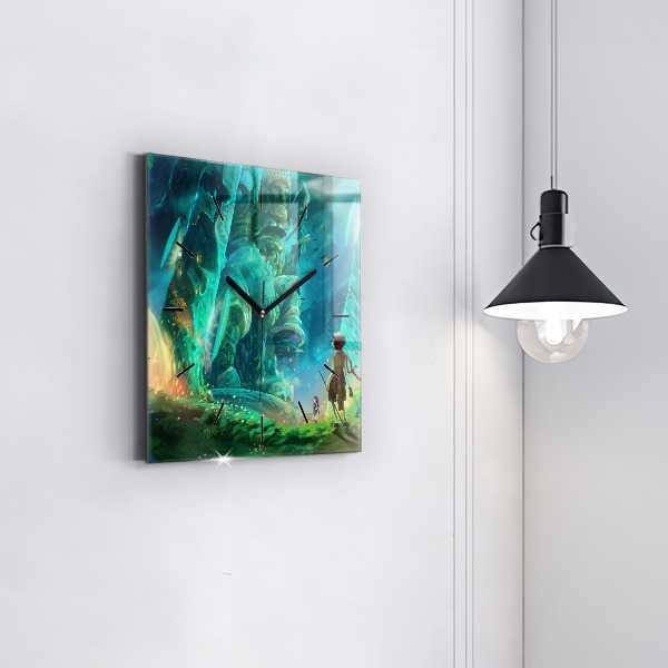 Zegar na ścianę kwadratowy Dzieci w lesie