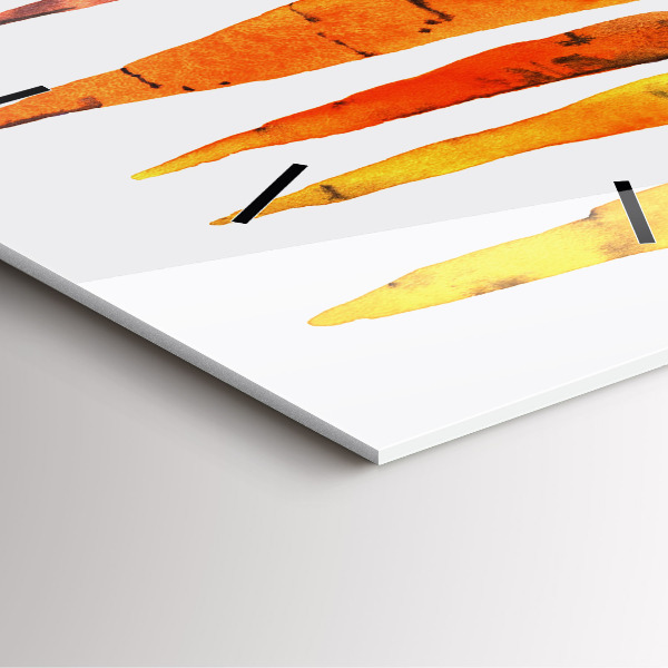 Zegar na ścianę kwadratowy Ilustracja marchewek