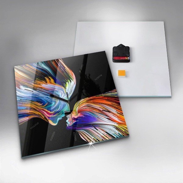 Zegar na ścianę kwadratowy Emocjonalna sztuka