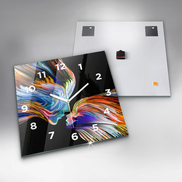 Zegar na ścianę kwadratowy Emocjonalna sztuka