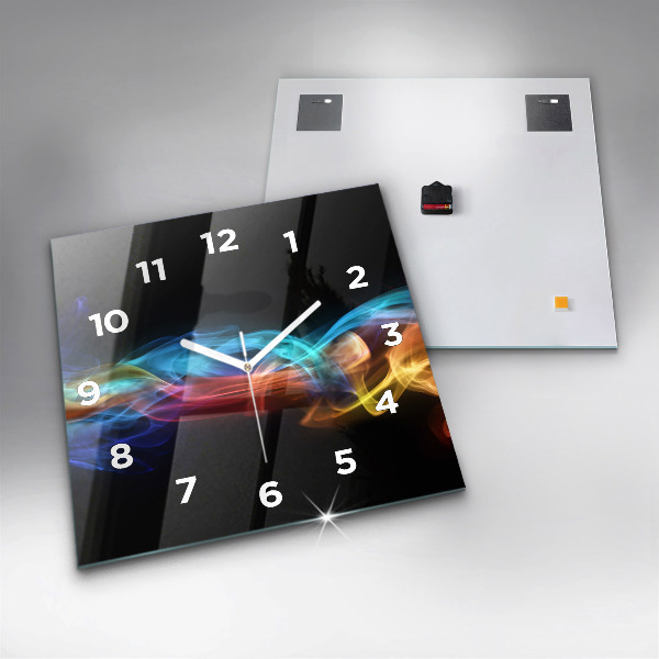 Kwadratowy zegar Abstrakcja kolorowe linie