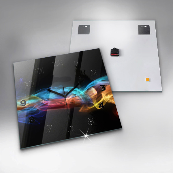 Kwadratowy zegar Abstrakcja kolorowe linie