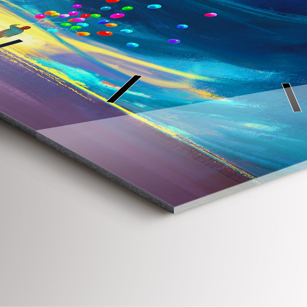 Zegar na ścianę kwadratowy Dziecko i balony