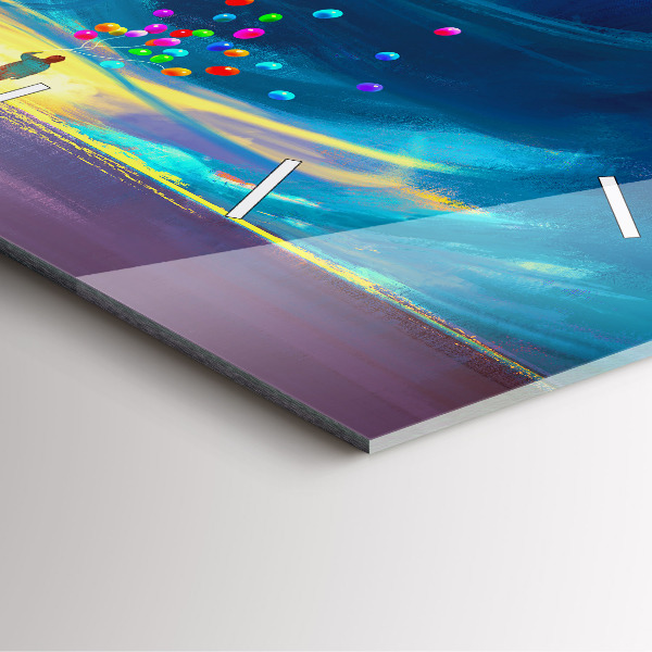 Zegar na ścianę kwadratowy Dziecko i balony