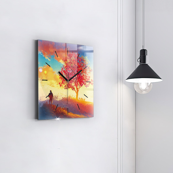 Zegar na ścianę kwadratowy Jesienny Krajobraz