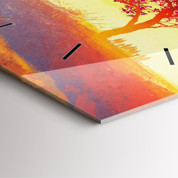 Zegar na ścianę kwadratowy Jesienny Krajobraz