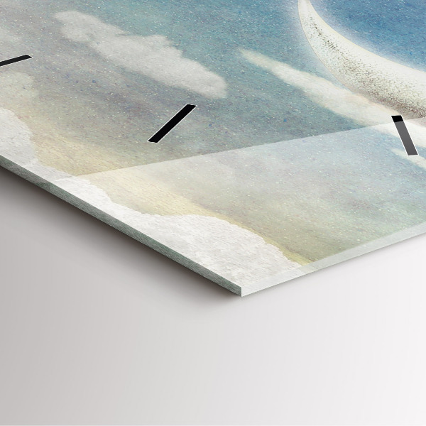 Zegar na ścianę kwadratowy Dziewczyna na księżycu