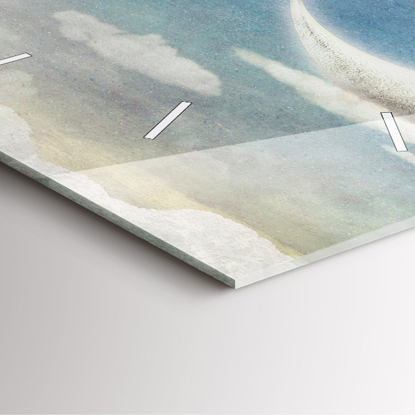 Zegar na ścianę kwadratowy Dziewczyna na księżycu