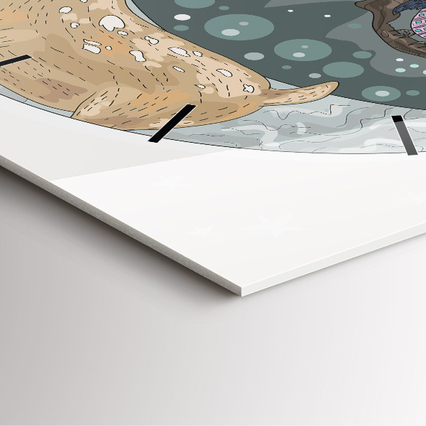 Zegar na ścianę kwadratowy Nocne zwierzęta i księżyc