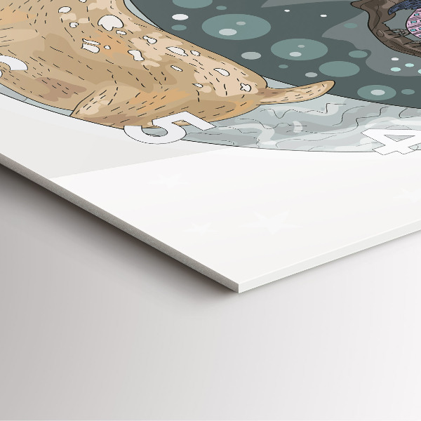 Zegar na ścianę kwadratowy Nocne zwierzęta i księżyc