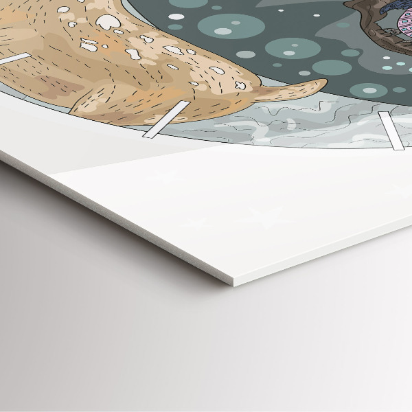 Zegar na ścianę kwadratowy Nocne zwierzęta i księżyc