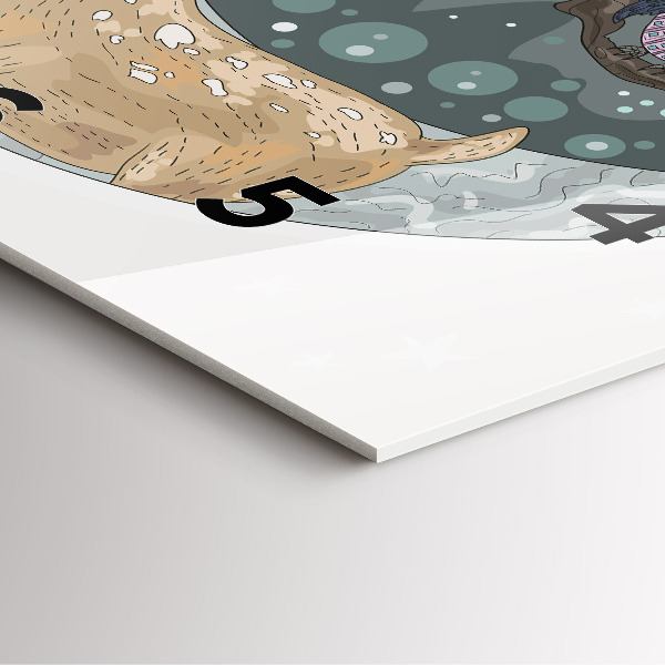 Zegar na ścianę kwadratowy Nocne zwierzęta i księżyc