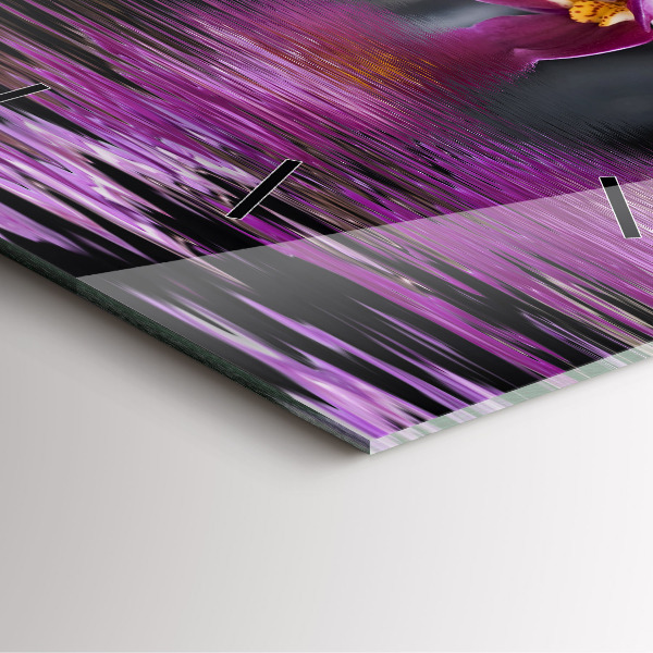 Kwadratowy zegar Kwiat orchidei na wodzie