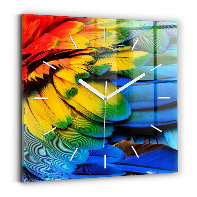 Zegar na ścianę kwadratowy Kolorowe skrzydła ptaka