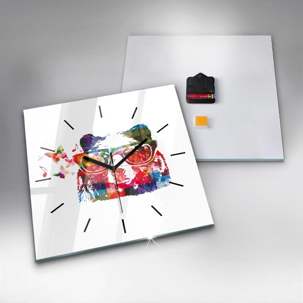 Zegar na ścianę kwadratowy Głowa niedźwiedzia