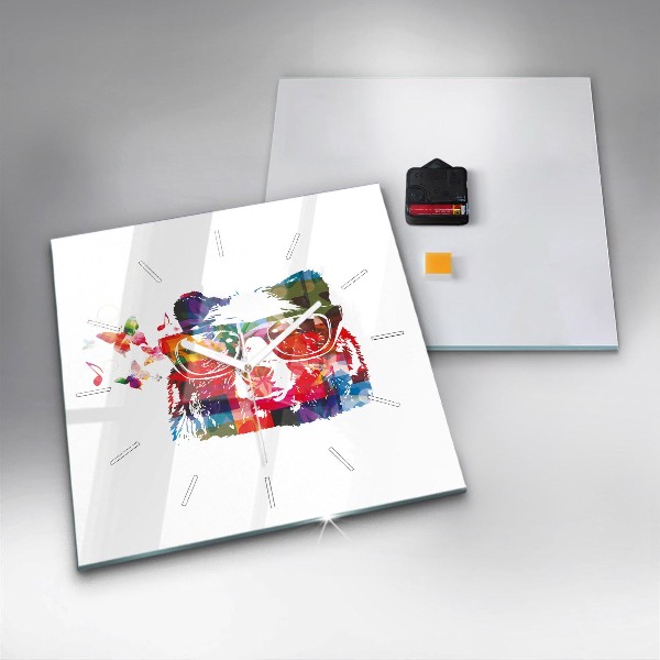 Zegar na ścianę kwadratowy Głowa niedźwiedzia