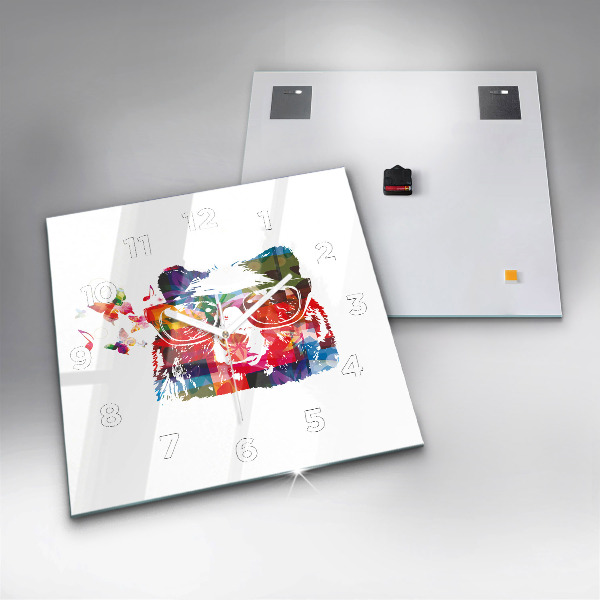 Zegar na ścianę kwadratowy Głowa niedźwiedzia