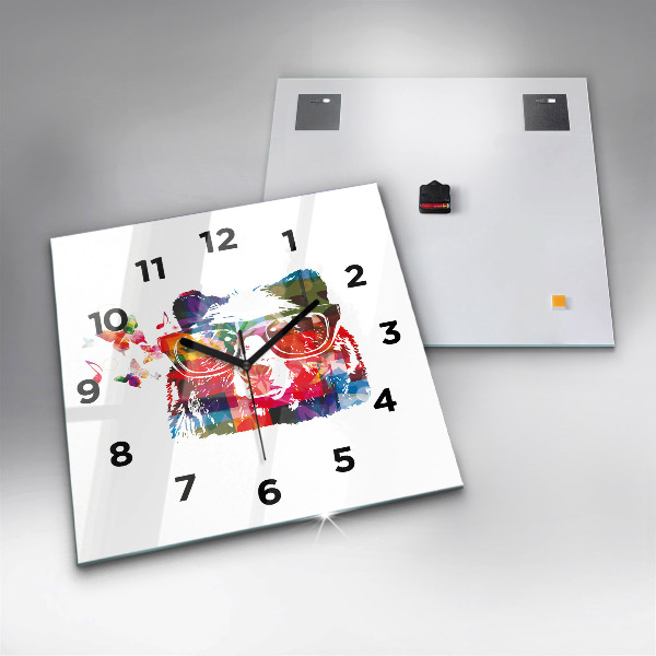 Zegar na ścianę kwadratowy Głowa niedźwiedzia