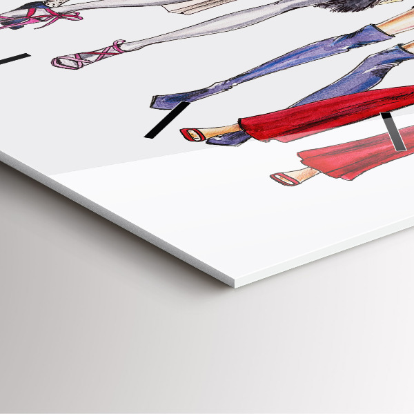 Zegar na ścianę kwadratowy Modne dziewczyny