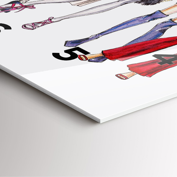 Zegar na ścianę kwadratowy Modne dziewczyny