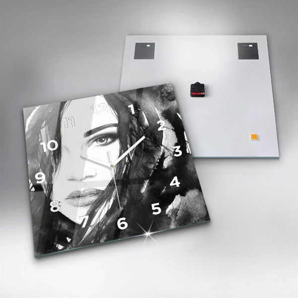 Zegar na ścianę kwadratowy Portret kobiety